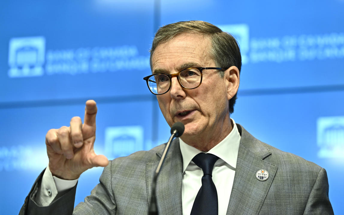 Governor of the Bank of Canada Tiff Macklem speaks during a news conference on the Bank of Canada's rate announcement, in Ottawa, on Wednesday, June 5, 2024. THE CANADIAN PRESS/Justin Tang